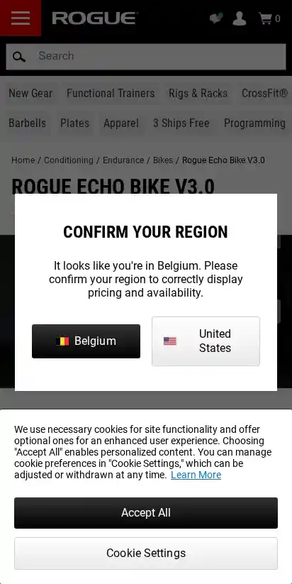 Rogue Fitness landing page