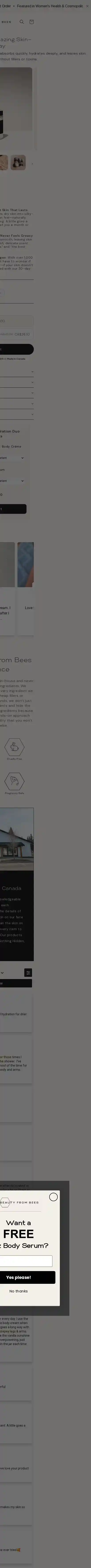 Beauty From Bees landing page