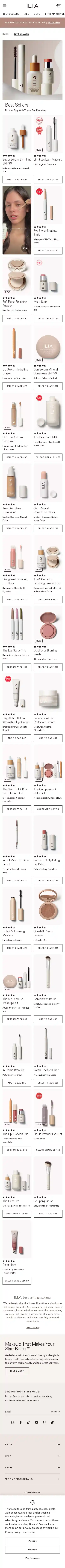 ILIA Beauty landing page
