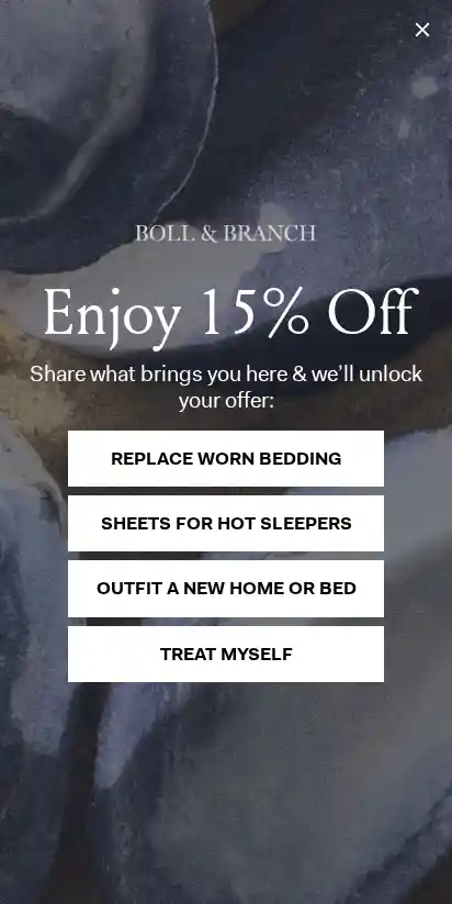 Boll & Branch landing page