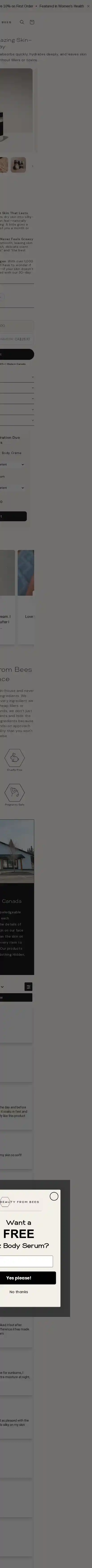 Beauty From Bees landing page