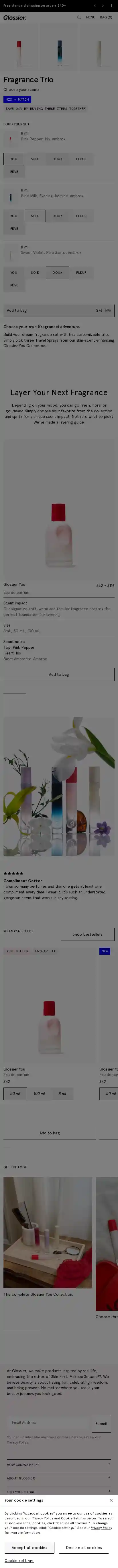 glossier.com landing page