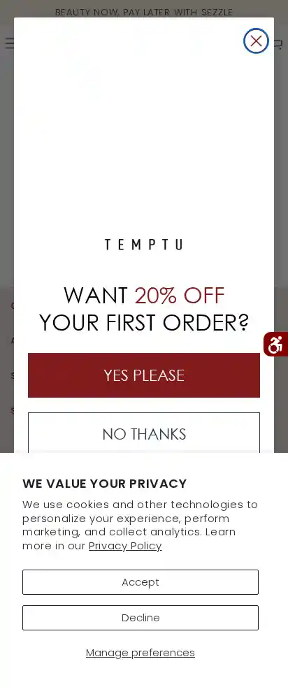 TEMPTU landing page