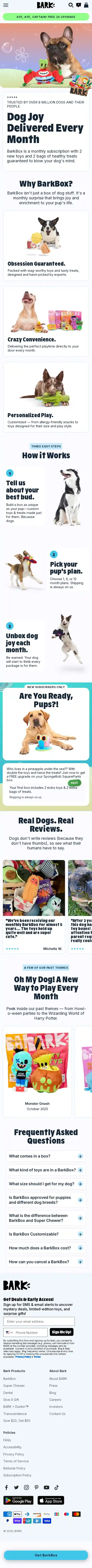 BarkBox landing page