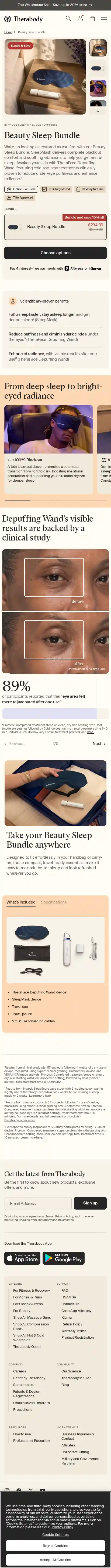 Therabody landing page