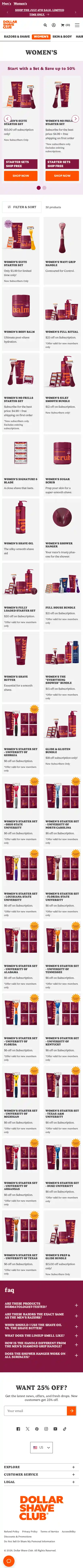Dollar Shave Club landing page