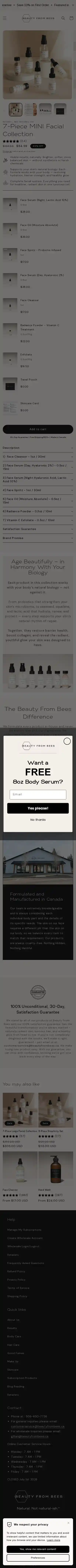 Beauty From Bees landing page