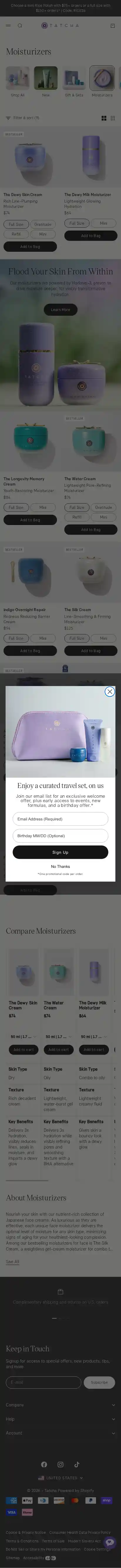 Tatcha landing page