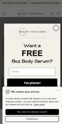Beauty From Bees landing page