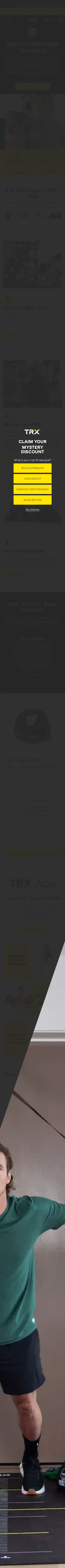 TRX Training landing page