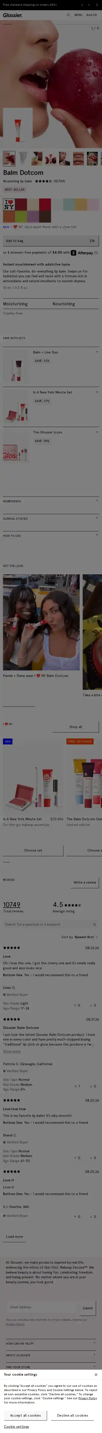 Glossier landing page