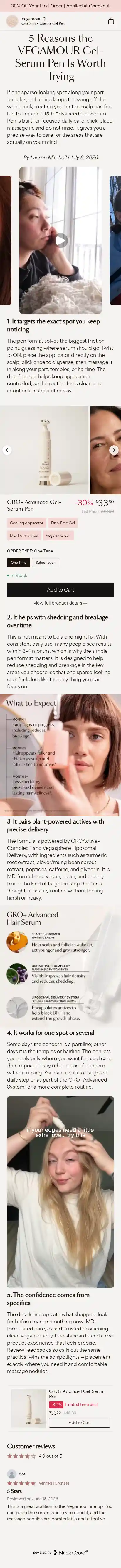vegamour.com landing page