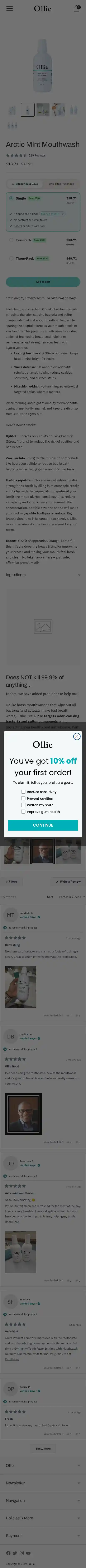 OllieSmile landing page