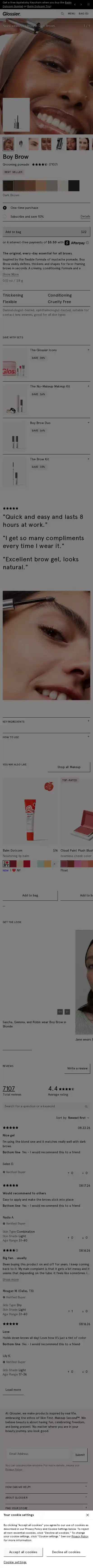 Glossier landing page