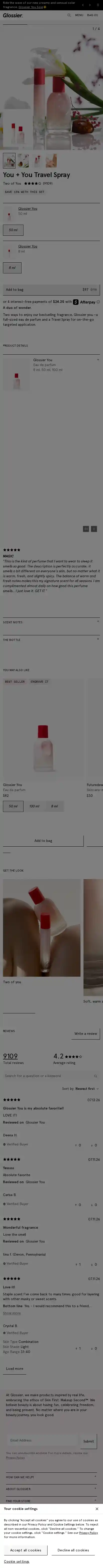 Glossier landing page