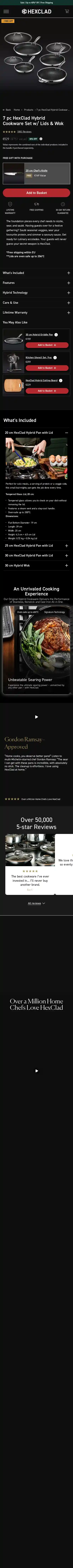 HexClad landing page
