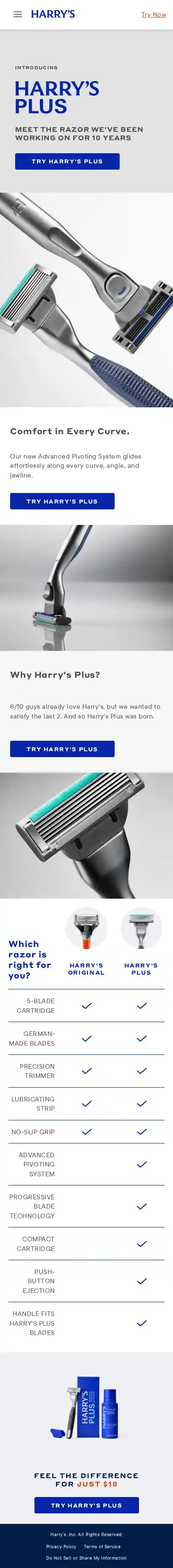 shop.harrys.com landing page