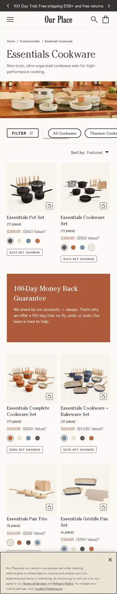 Our Place landing page