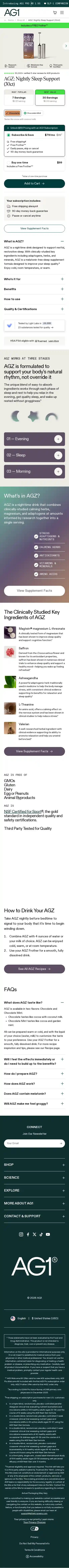 AG1 by Athletic Greens landing page
