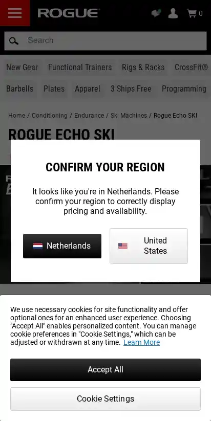 Rogue Fitness landing page
