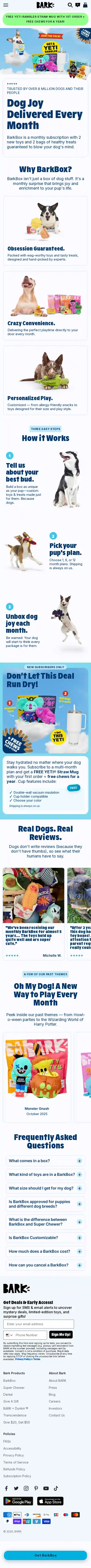 BarkBox landing page