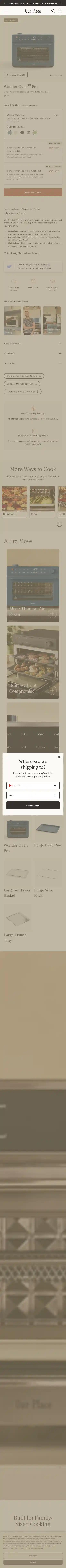 Our Place landing page