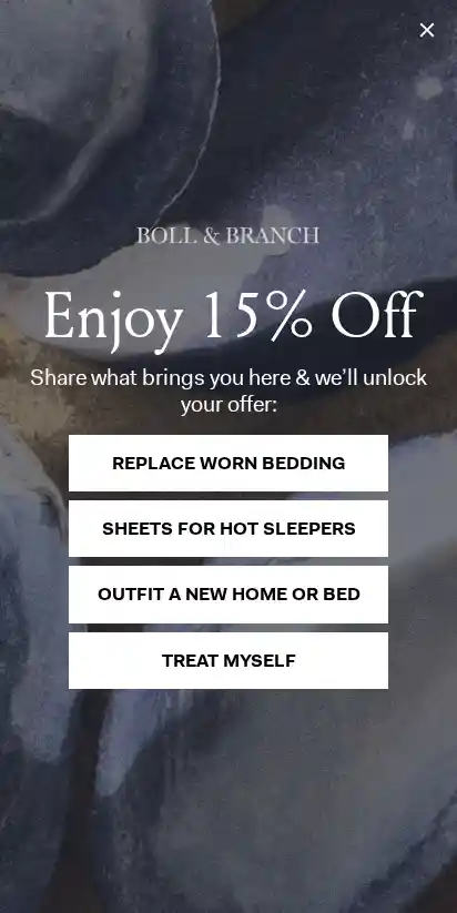 Boll & Branch landing page