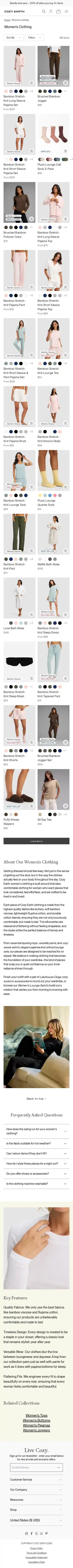 Cozy Earth landing page