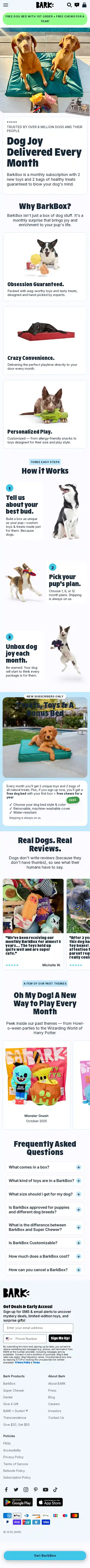 BarkBox landing page