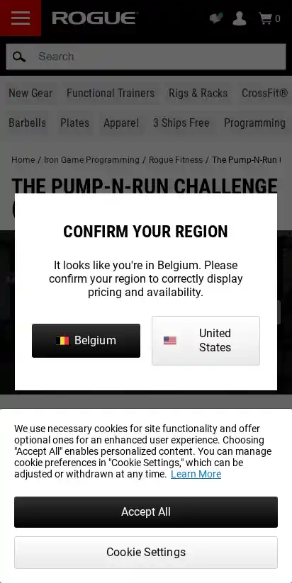 Rogue Fitness landing page