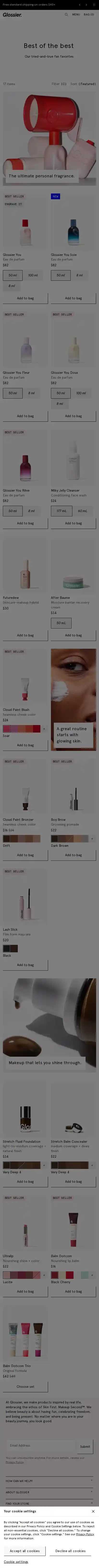 buy.glossier.com landing page
