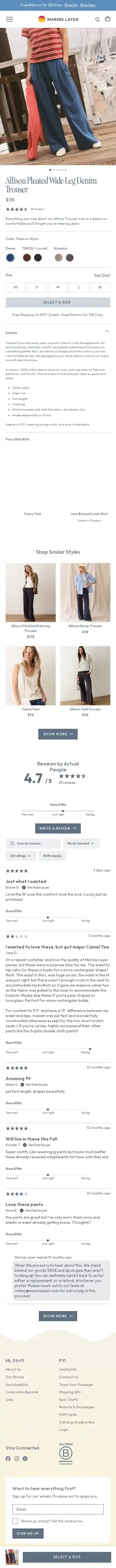 Marine Layer landing page