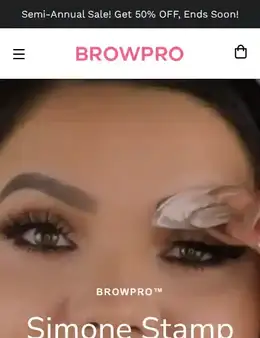 BrowPro landing page, scored 73 out of 100
